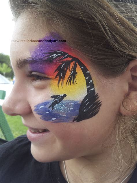 Stellar Face And Body Art Sunset Face Painting Designs Face Painting