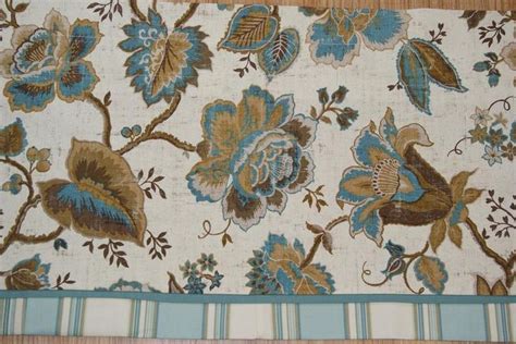 Colorful adorable seamless floral pattern over beige background. Jacobean Waverly Inspirations Teal Brown Beige Toile ...