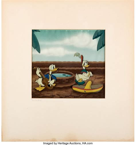 Don Donald Donald Duck And Donna Duck Production Cel Courvoisier Setup