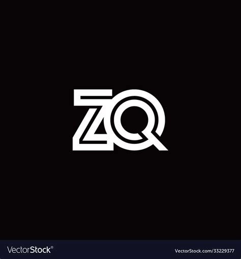 Zq Monogram Logo With Abstract Line Royalty Free Vector