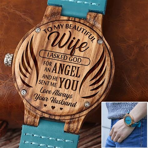 Wife Engraved Wood Watch Gifts | Valentine gift for wife, Best gift for 