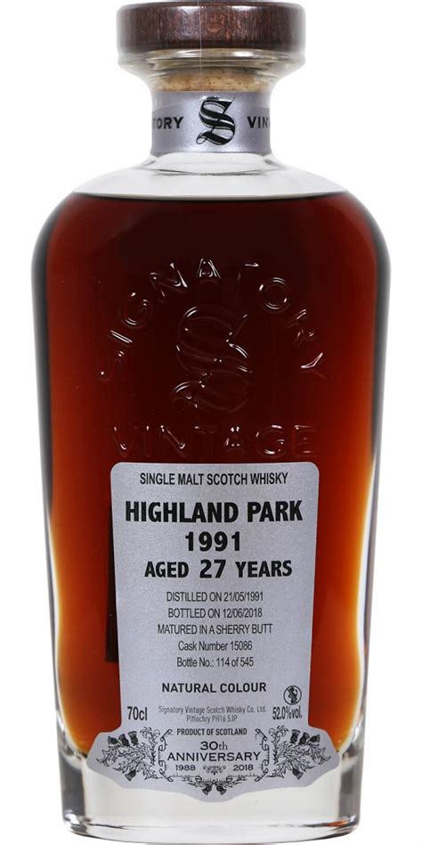 Highland Park 1991 Sv Ratings And Reviews Whiskybase