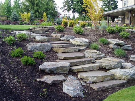 Slope Landscaping With Stone Hardscapes Patios And Walls Landscaping