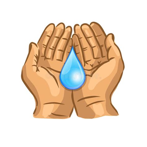 Hand Protecting Water Stock Vector Hands Hold A Drop Of Water Vector