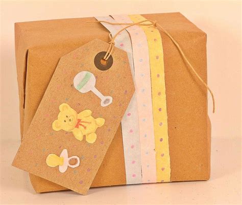 Creative Kraft Paper Ideas For Unique Baby Shower Gift Wrapping Jam