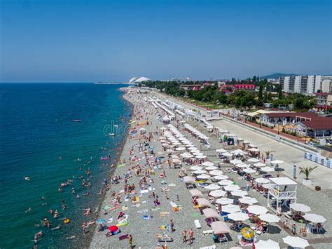 Vista Della Spiaggia In Soci Russia Fotografia Stock Editoriale