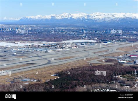 Anchorage Airport Aerial View In Alaska Usa Ted Stevens Anchorage
