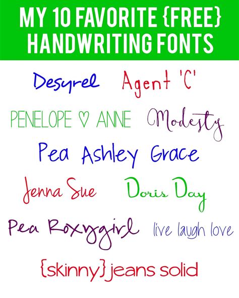 You'll then need to download the printable template, either as a pdf or install the handwriting font on your computer. Font Friday: My 10 Favorite {Free} Handwriting Fonts ...