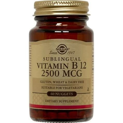 Solgar Vitamin B12 Sublingual 2500 Mcg 60 Nuggets