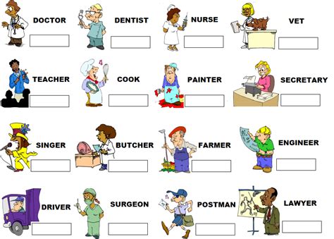 Atividades Profissões Em Inglês