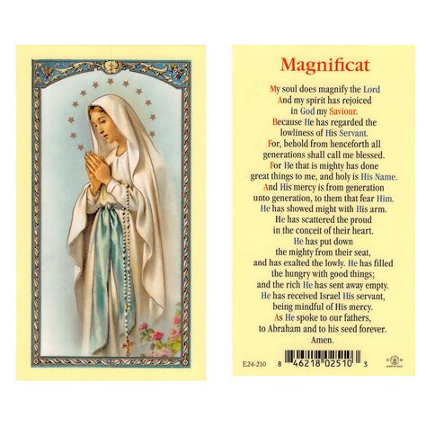 Laminated Holy Card Magnificat Ewtn Religious Catalogue