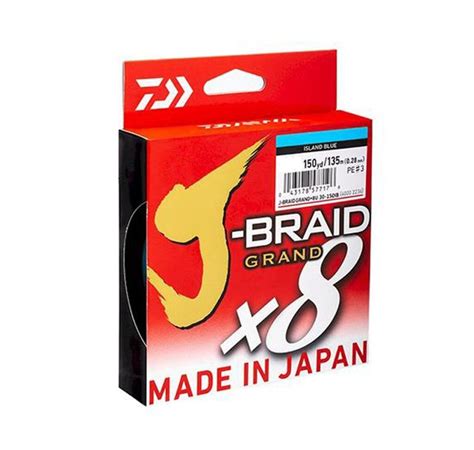 Daiwa J BRAID GRAND X8 150 Yds Island Blue Fishing Braid Line Outback