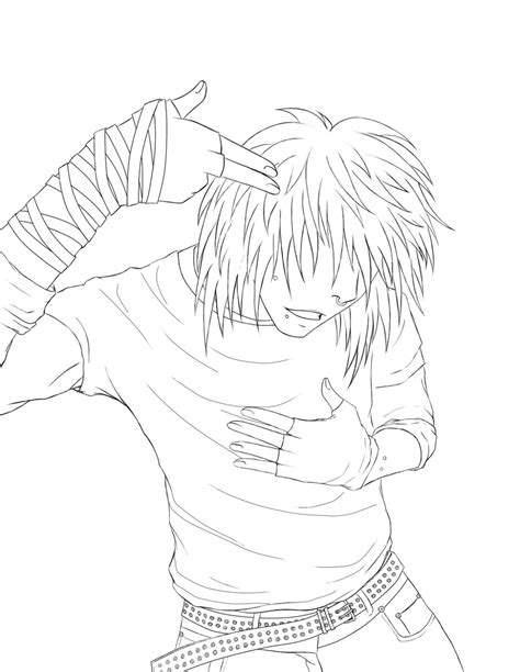 Emo Anime Guy Coloring Pages