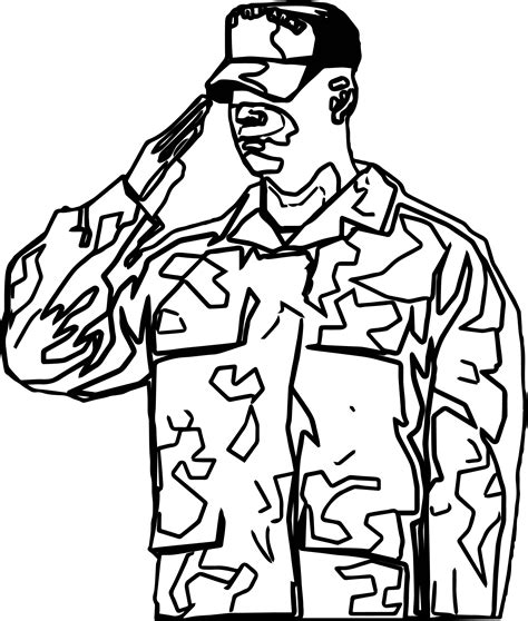 Soldier Saluting Drawing Free Download On Clipartmag