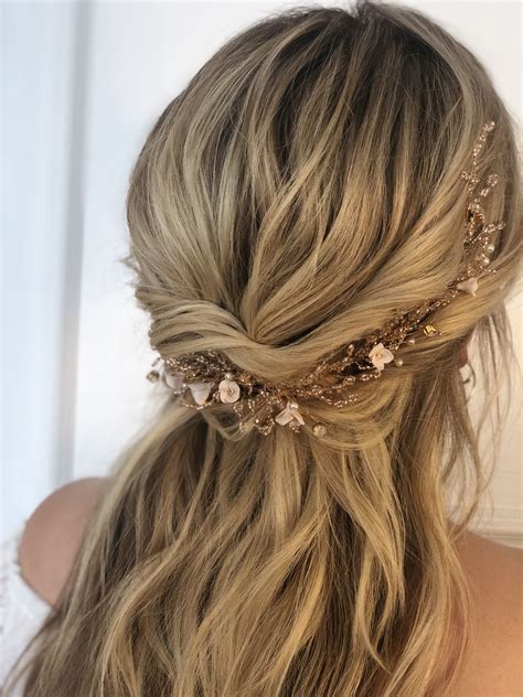 Hair Accessories For Brides Half Up Half Down Styles Textured Wedding