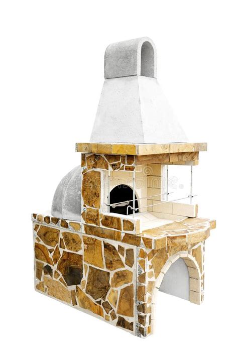 Barbecue Open Fireplace With Built In Furnace For Cookout Food Outdoor