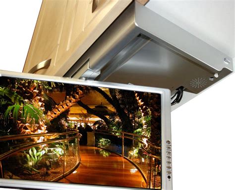 Kuvasion 156 Inches Smart Under Cabinet Tv Flip Down Kitchen Tv