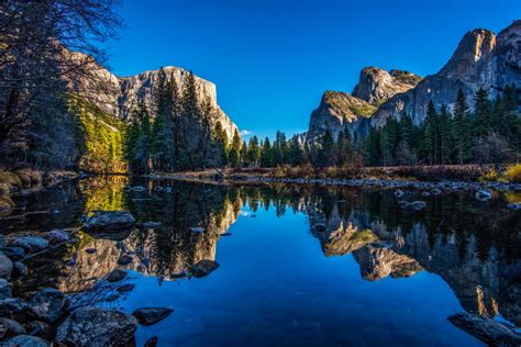 Wallpaper Landscape Forest Mountains Lake Nature Reflection Blue Cliff River Yosemite
