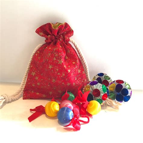 Small gift bag small drawstring bag Christmas gift bag star | Etsy