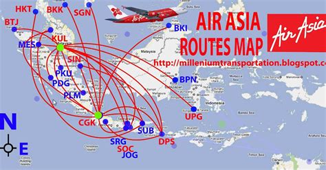 Transportspot Air Asia Routes Map In Indonesia