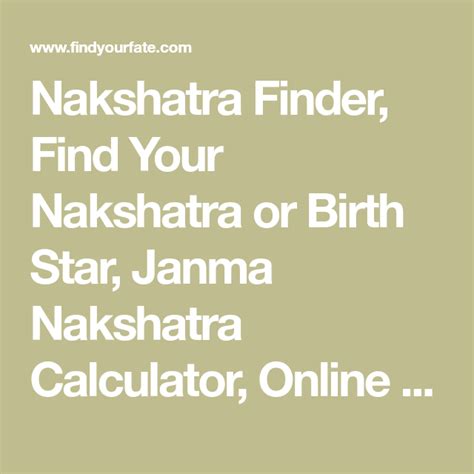 Nakshatra Finder Find Your Nakshatra Or Birth Star Janma Nakshatra