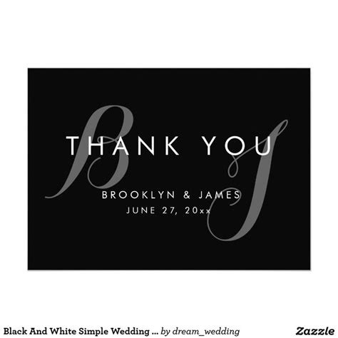 Maybe you would like to learn more about one of these? Black And White Simple Wedding Thank You Cards | Zazzle ...