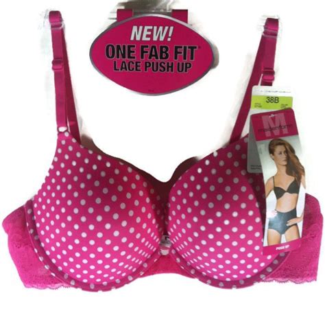 Maidenform 38B One Fab Fit Lace Push Up UW Bra Style 07180 Pink Polka