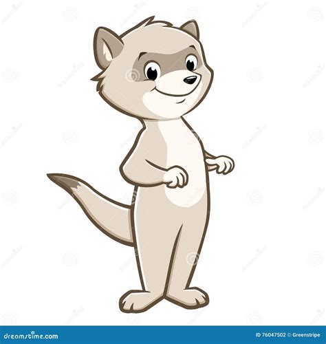 Cartoon Ferret Animal Face Vector Illustration On White Cartoondealer