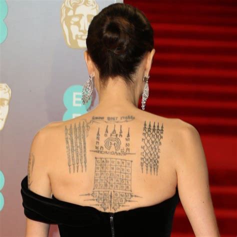 Angelina Jolie Showing Off Her ‘protection Tattoos Done By A Thai Monk
