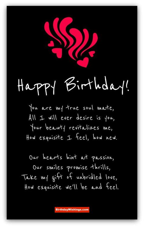 Poem For Love Happy Birthday “you Are My True Soul Mate All I Will Ever Des Birthday Quotes