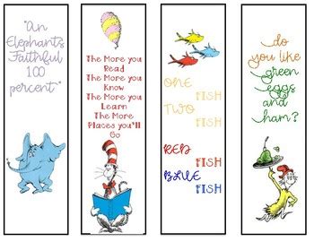 Seuss as a writer should appear on this list. Read Across America Bookmarks (Dr.Seuss Theme) by A Little Bit of Lit