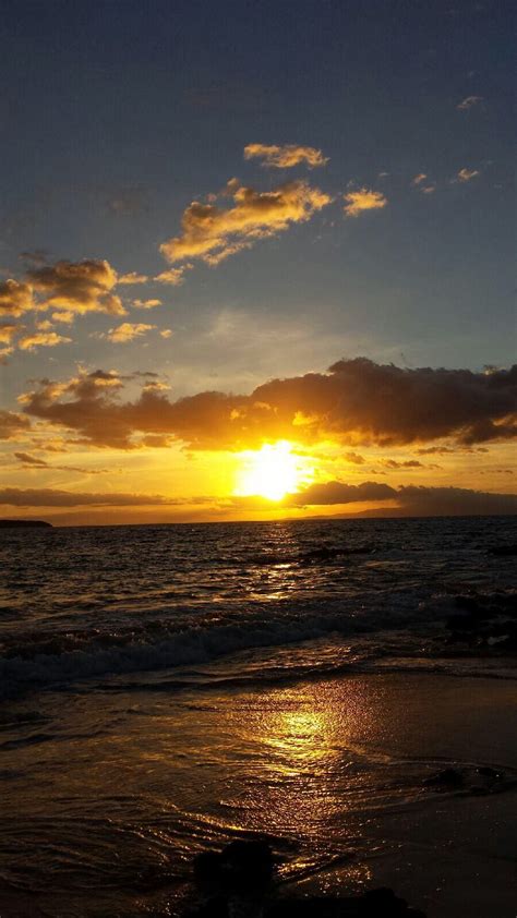 Sunset Hawaii Maui Ocean Waves Photographs Sun Photography