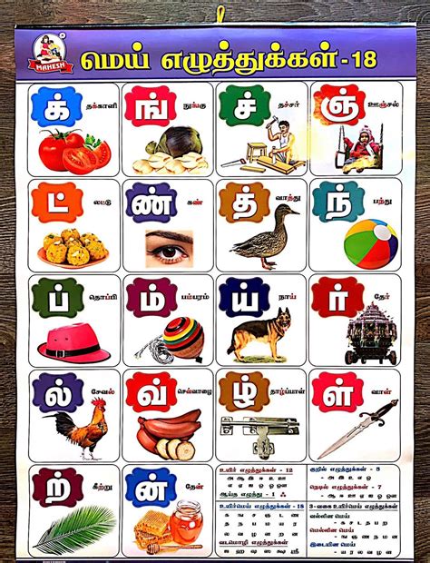 Tamil Alphabets English Alphabets Numbers Chart For Kids