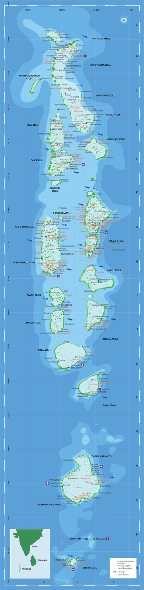 Map Of Maldives Islands And Geographic Location