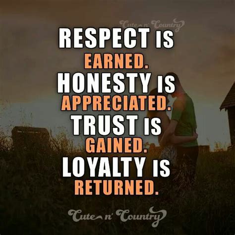 Trust Is Gained Respect Is Earned Picture Quotes Me Quotes