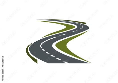 Winding Paved Road Or Highway Icon Stock Vektorgrafik Adobe Stock