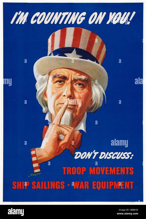 World War Ii Careless Talk Propaganda Poster Art Ca 1944 Stock