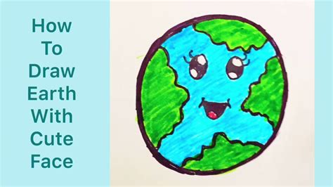 How To Draw Eartheasy Earth Drawing For Kids Youtube