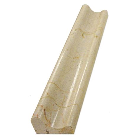 Add style to your backsplash or frame a custom mural with chair rail to any wall project. Spanish Crema Marfil Marble 2 in. x 12 in. Chair Rail ...