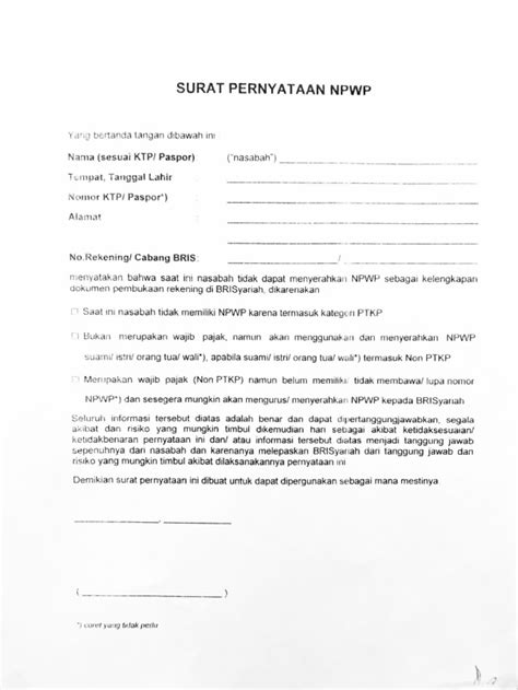 Contoh Surat Lengkap Contoh Surat Pernyataan Npwp Dengan Materai  IMAGESEE