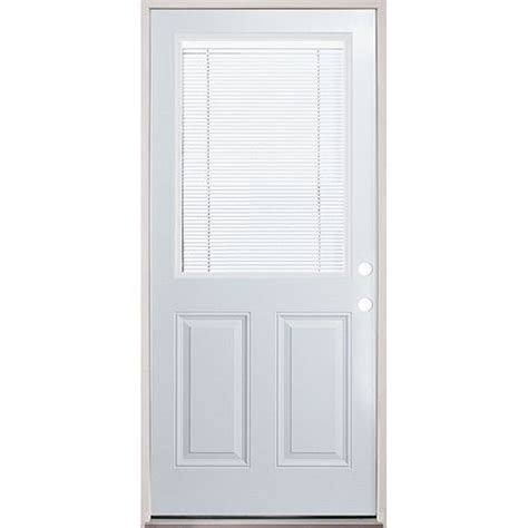 32 Half Lite Mini Blind Prehung Exterior Steel Door Unit Left Hand Steel Doors Exterior