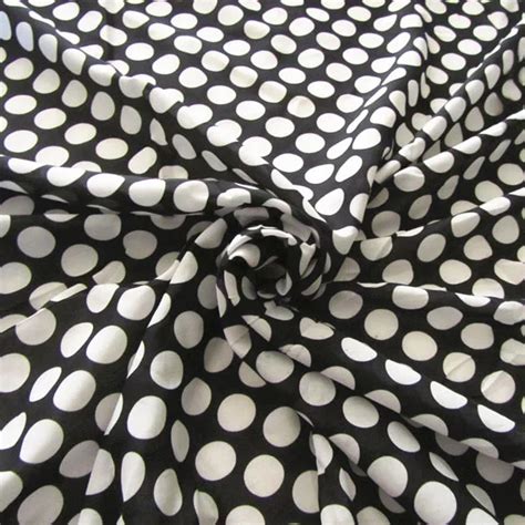 White And Black Polka Dot Silk And Cotton Fabric07 Diameter Polka Dot 16momme 140cm Width