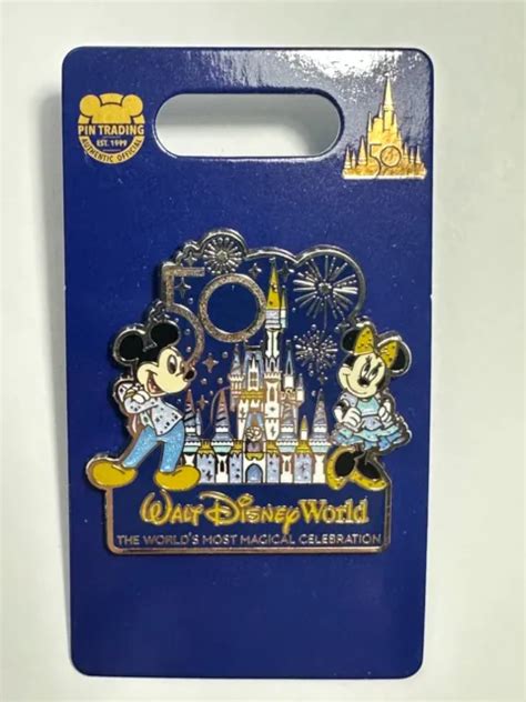 Walt Disney World Parks 50th Anniversary Mickey Minnie Mouse Castle Pin
