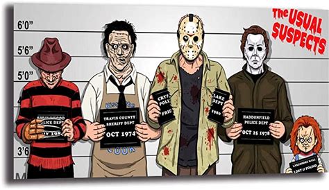 Firedeer Freddy Krueger Jason Michael Myers Chucky Horror Poster