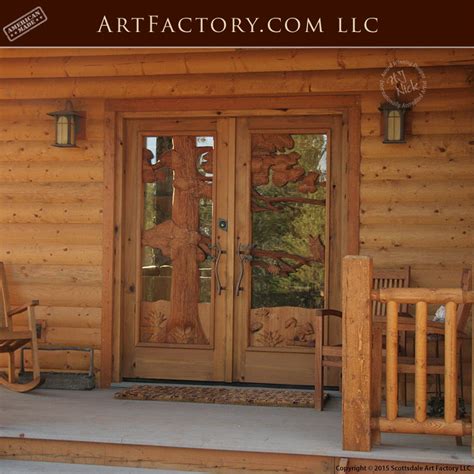 Log Cabin Entrance Doors Fine Art Quality Master Hand Carved