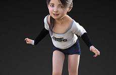 genesis growing female daz 3d studio models daz3d adult child age features character year old