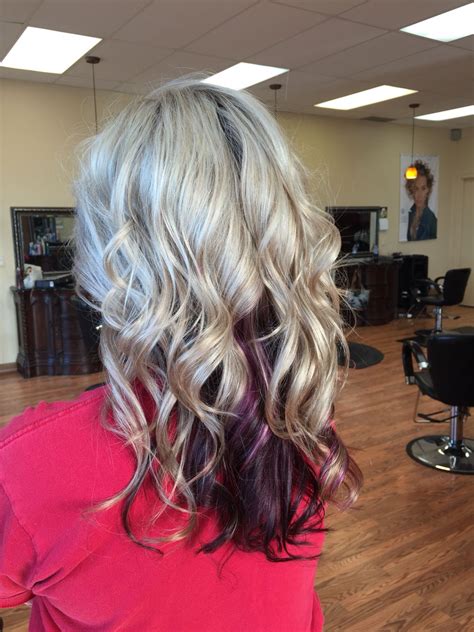 Bleach Blonde Hair With Purple Underneath Purple Underneath Hair