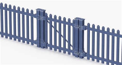 White Picket Fence Gate 3d Model