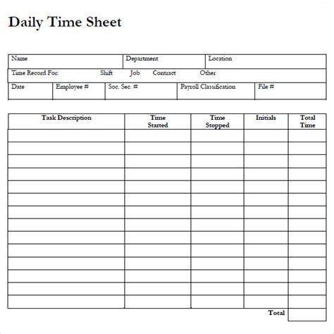 Payroll Timesheet Template - 7+ Free Samples , Examples , Format