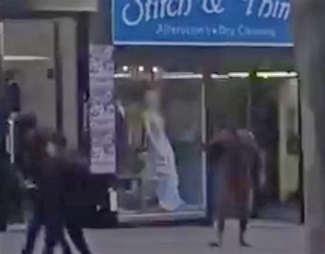 Naked Man Punches Woman Pushing Pram After Fly Kicking Shopper On Busy